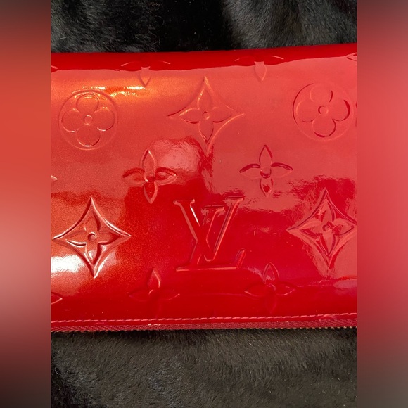 Louis Vuitton Monogram Vernis Patent Leather continental Wallet Scarlet Red - Picture 5 of 16